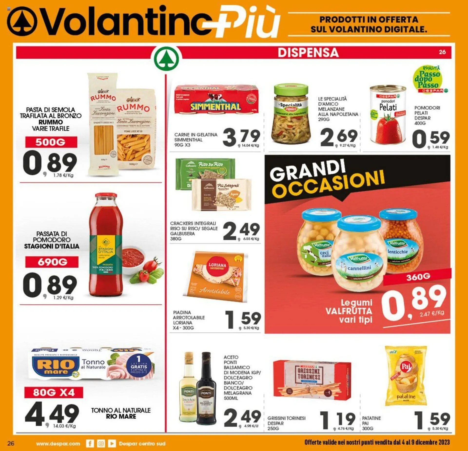 Volantino Eurospar da 4 dicembre a 9 dicembre di 2023 - Pagina del volantino 26