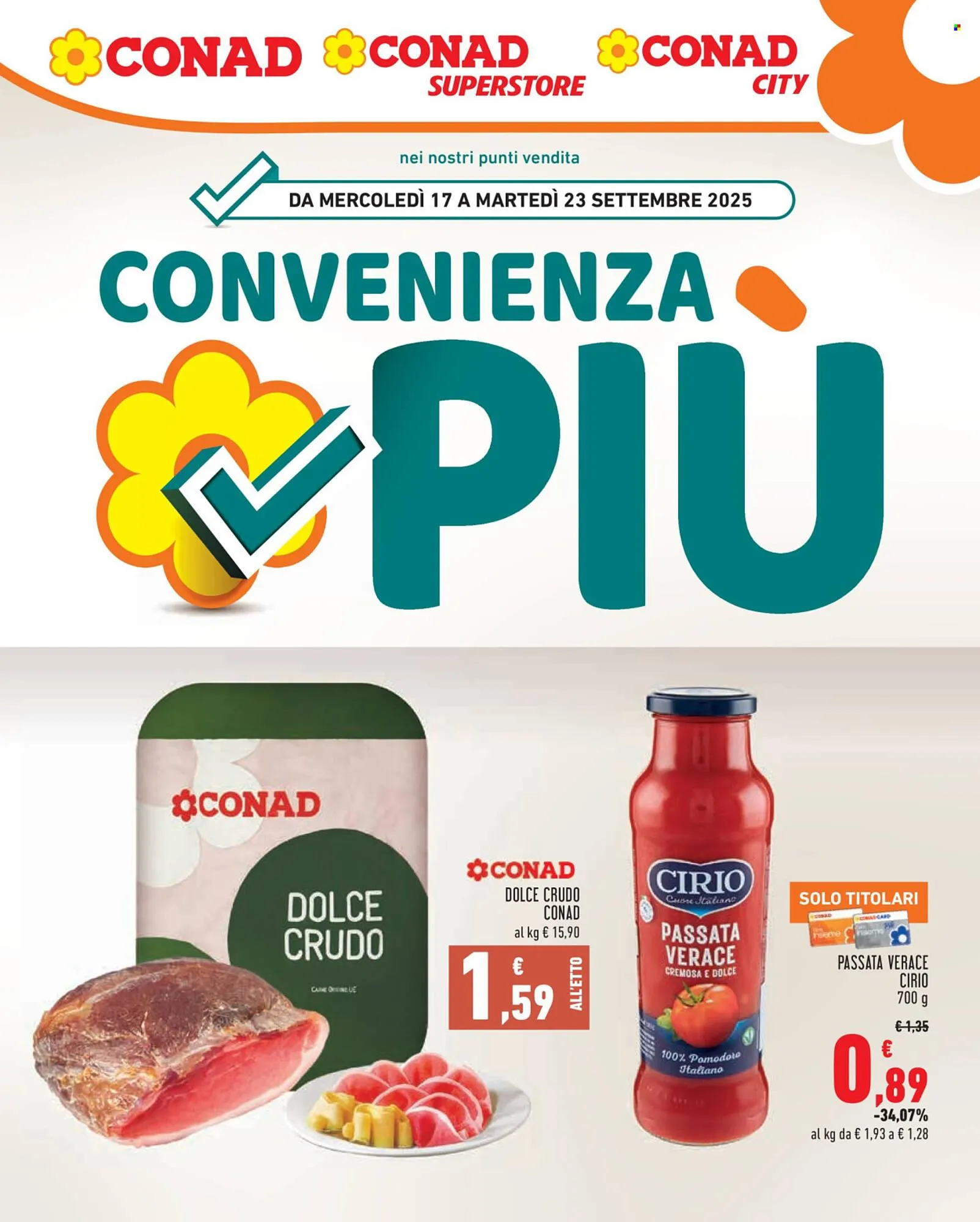 Volantino Conad da 17 settembre a 23 settembre di 2025 - Pagina del volantino 1