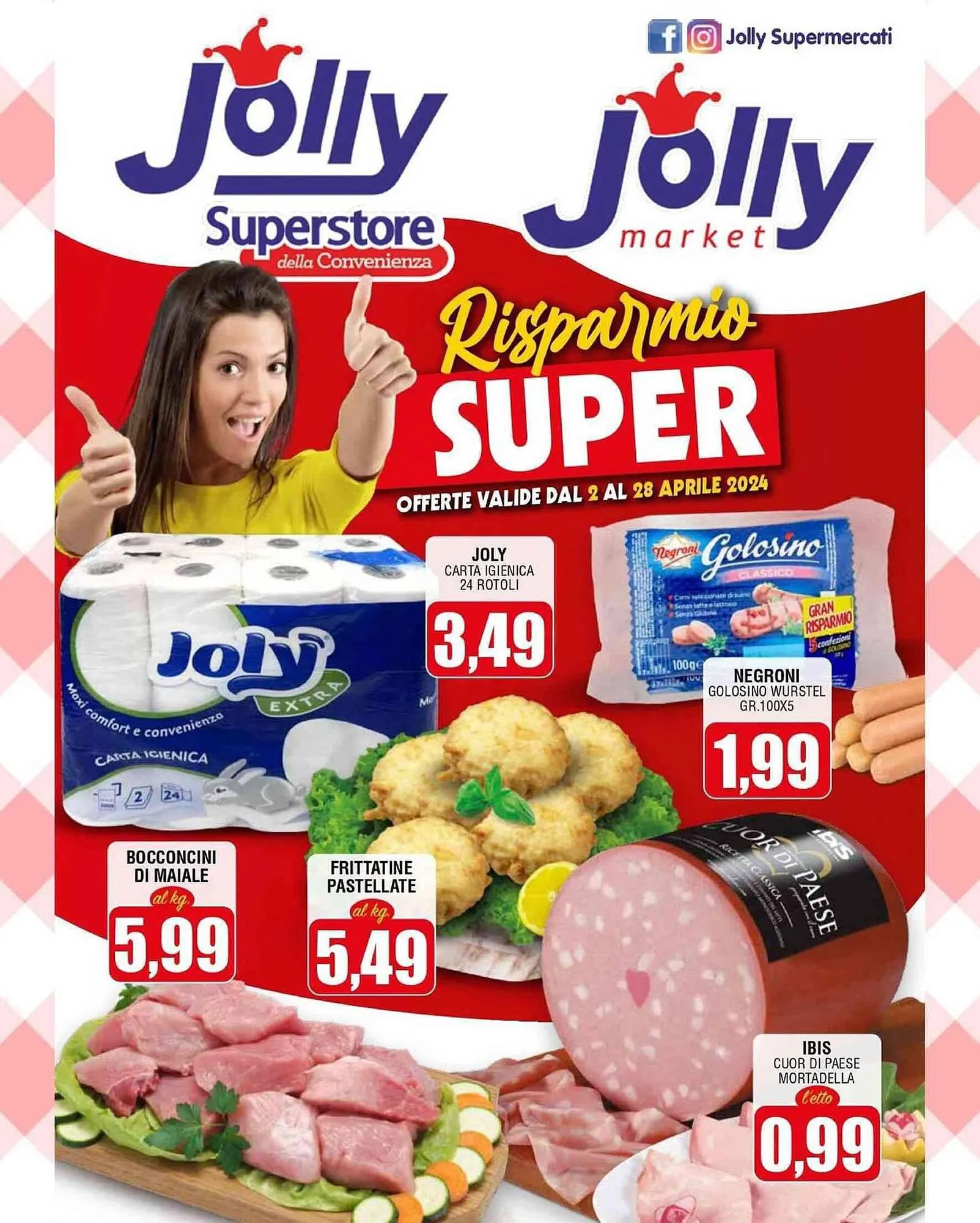 Volantino Jolly Market da 3 aprile a 28 aprile di 2024 - Pagina del volantino