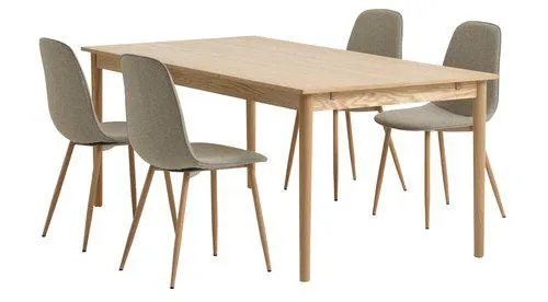 MARSTRUP L190/280 table oak + 4 BISTRUP chairs sand