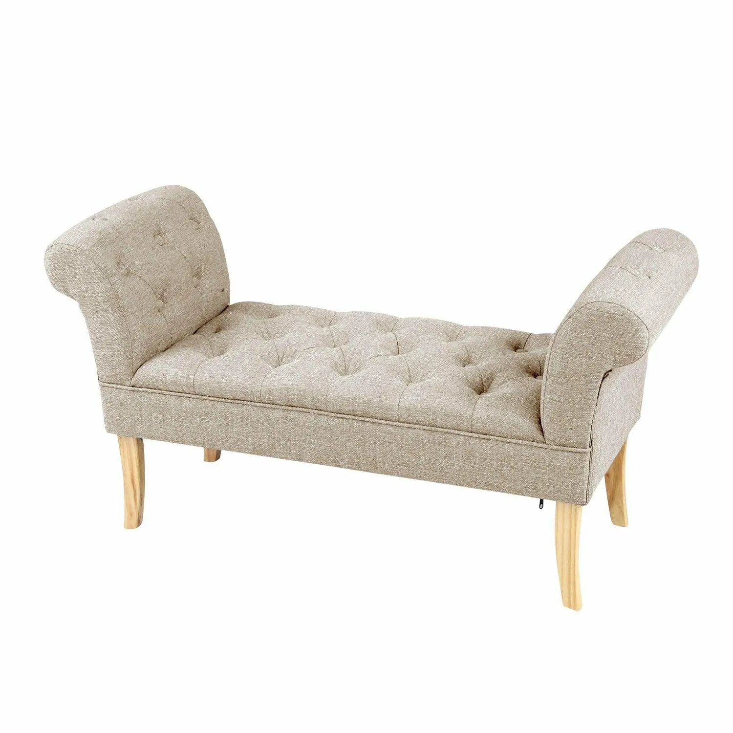 Panca camera da letto in tessuto colore tortora