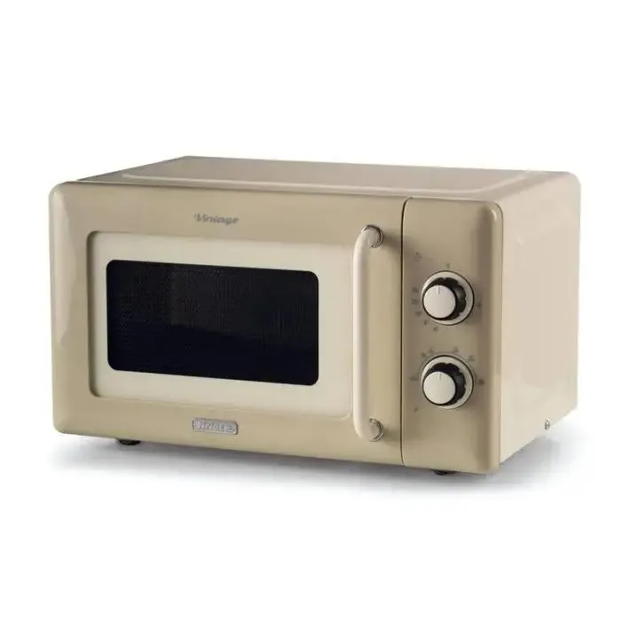 Ariete linea vintage 3960 forno a microonde vintage, 800w, capacità 20l, 3 funzioni, 6 livelli di cottura, timer, beige
