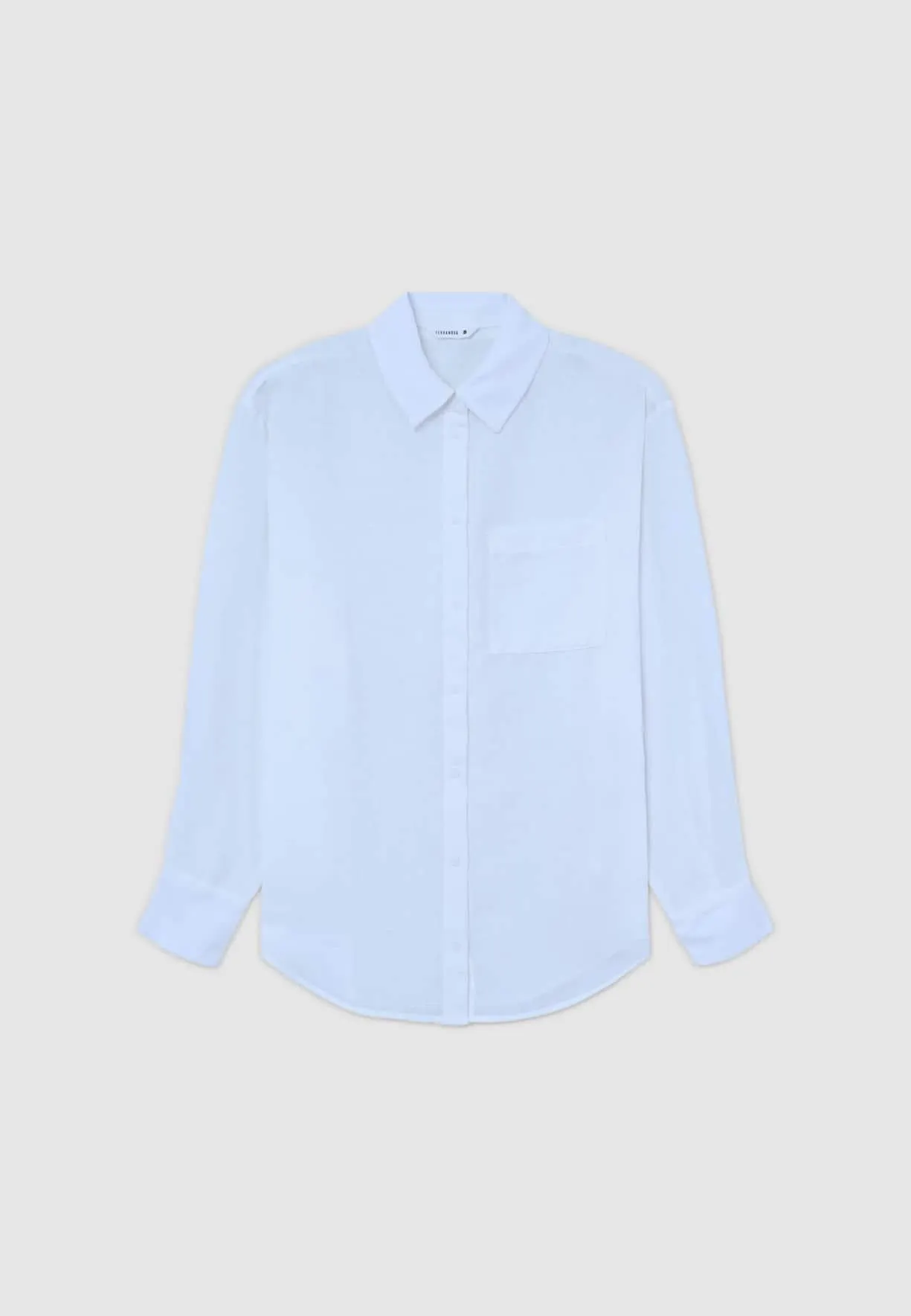 Camicia effetto lino tinta unita con tasca Bianco ottico