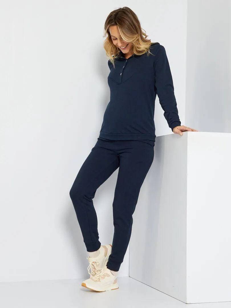 Pantaloni premaman in tessuto felpato - blu