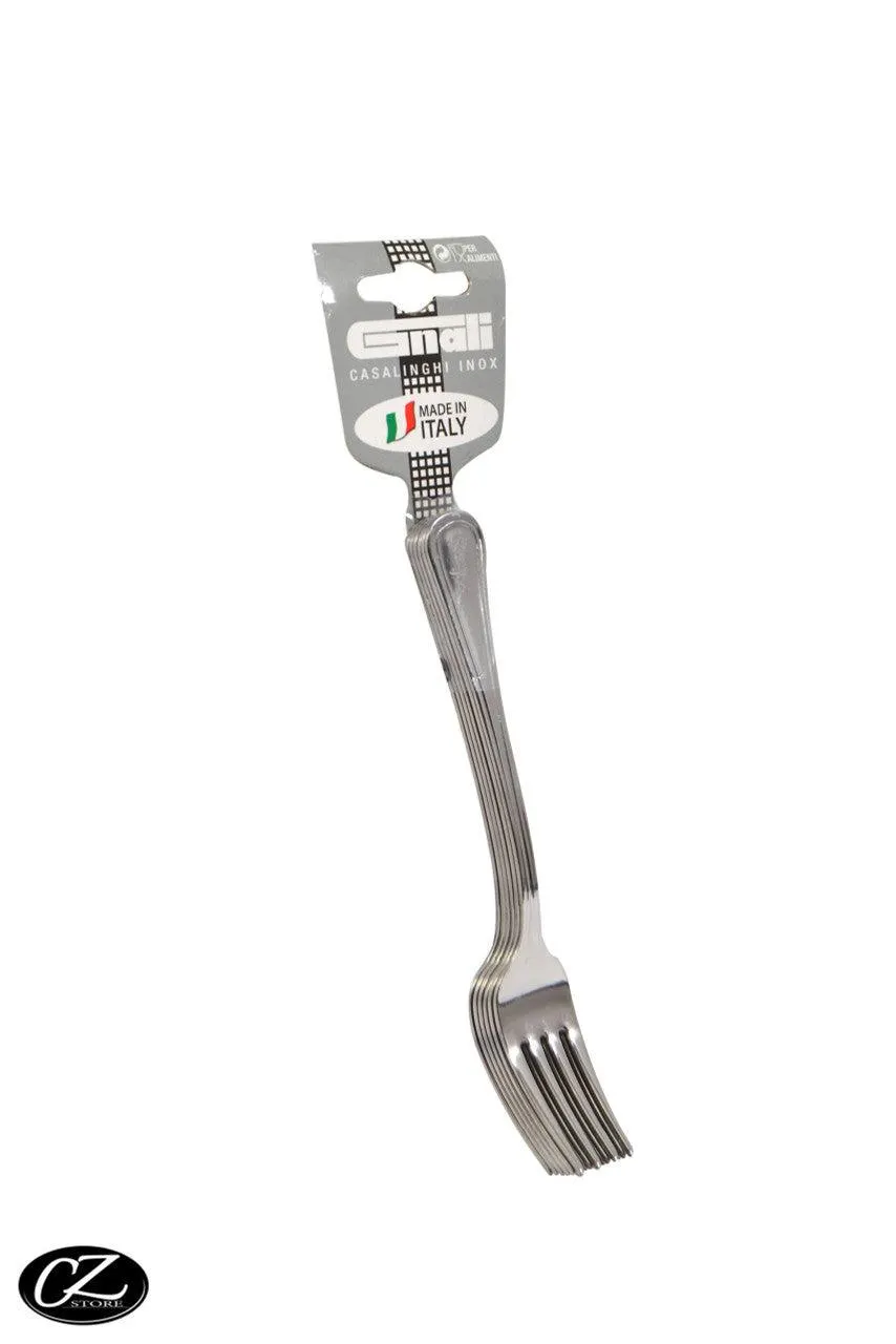 Gnali - Classic stainless steel dessert forks 6 pcs