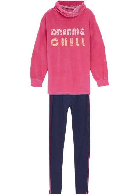 Maglia lunga in ciniglia con leggings (set 2 pezzi)