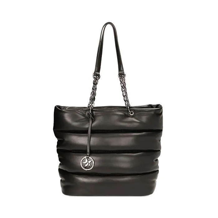 Borsa a spalla nera padded