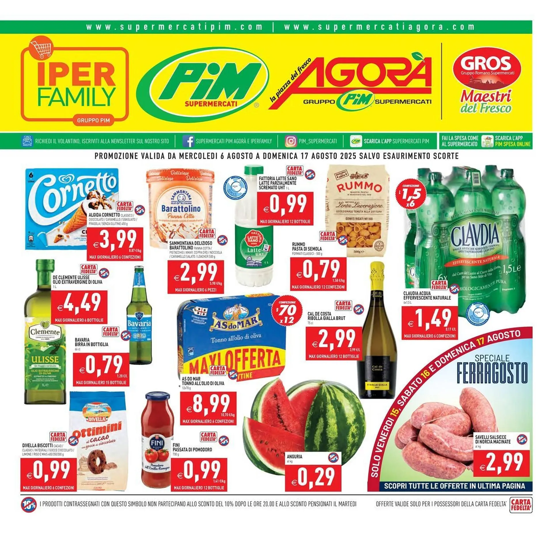 Volantino Supermercati Agorà da 6 agosto a 17 agosto di 2025 - Pagina del volantino 1