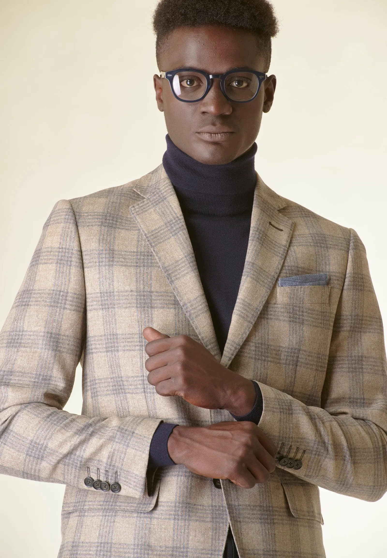 Giacca Galles naturale-grigio lana-cashmere Custom