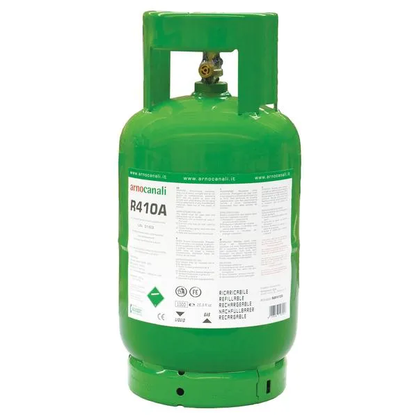 BOMBOLA GAS REFRIGERANTE R410a 10 kg RICARICABILE IN ACCIAIO UNI EN ISO 10297 T-PED