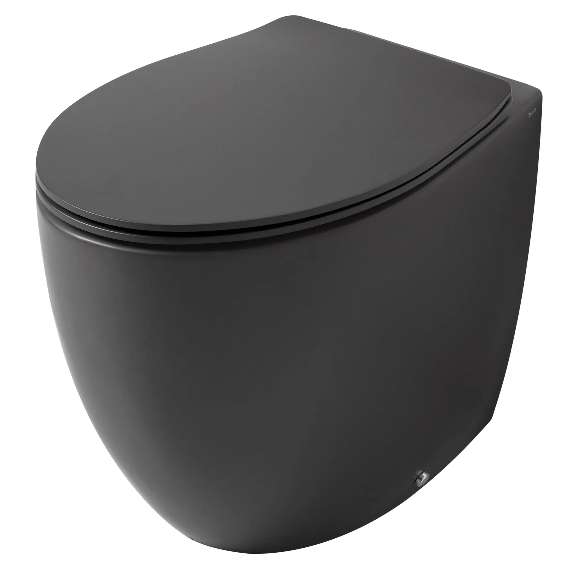 VASO SERIE BORMIO FILO MURO A TERRA SCARICO MULTIPLO CERAMICA ANTRACITE MATT SENZA BRIDA