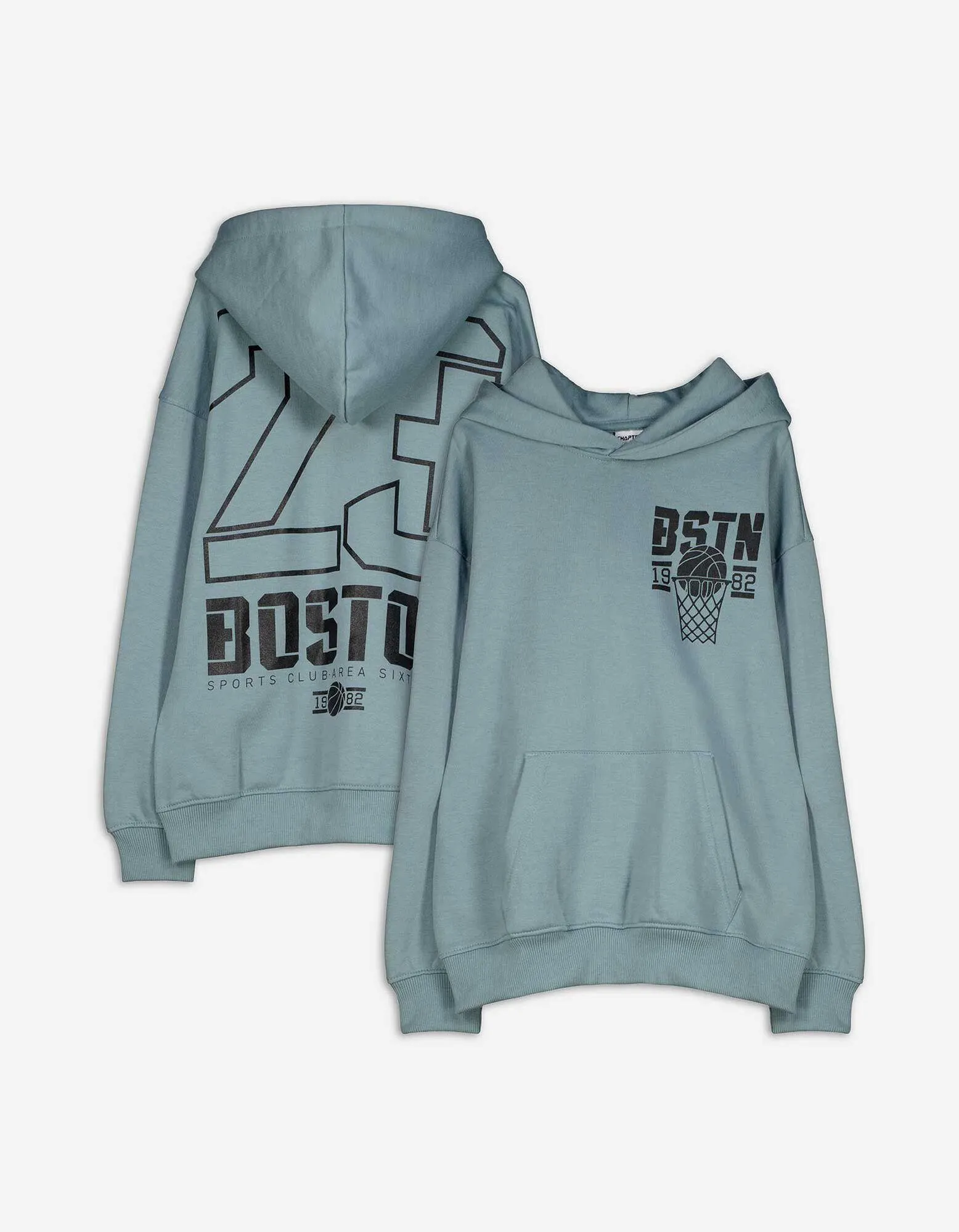 Felpa con cappuccio - Impronta sul retro - verde chiaro