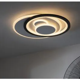 PLAFONIERA CURRY METALLO BIANCO E NERO 51X43X6CM LED 5200LM CCT DIMMERABILE