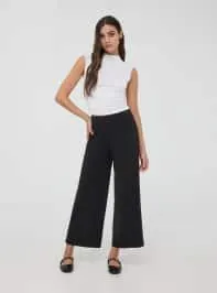 Pantaloni culotte crop Nero