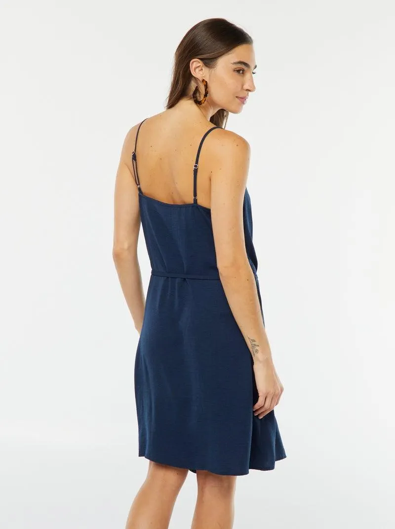 Vestito corto con cintura da annodare 'JDY' - BLU