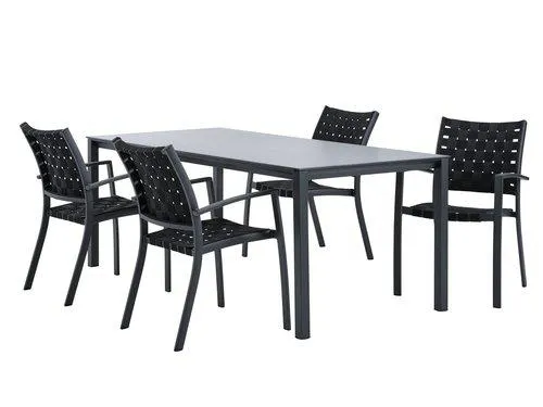 Tavolo LANGET L207 cm + 4 Sedie JEKSEN nero