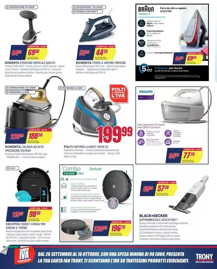 SCONTO IVA da Trony! da 26 settembre a 16 ottobre di 2024 - Pagina del volantino 20