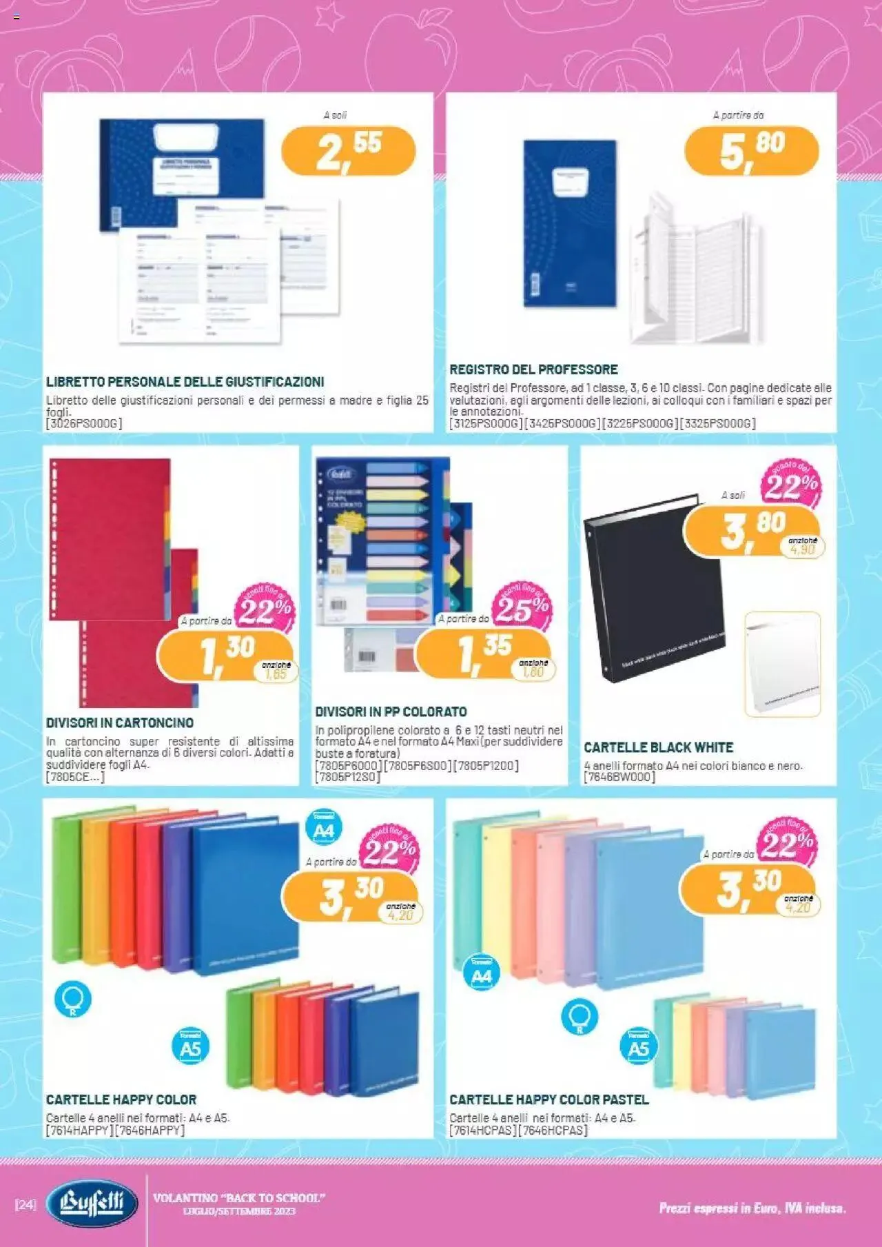 Volantino Buffetti da 1 luglio a 30 settembre di 2023 - Pagina del volantino 24