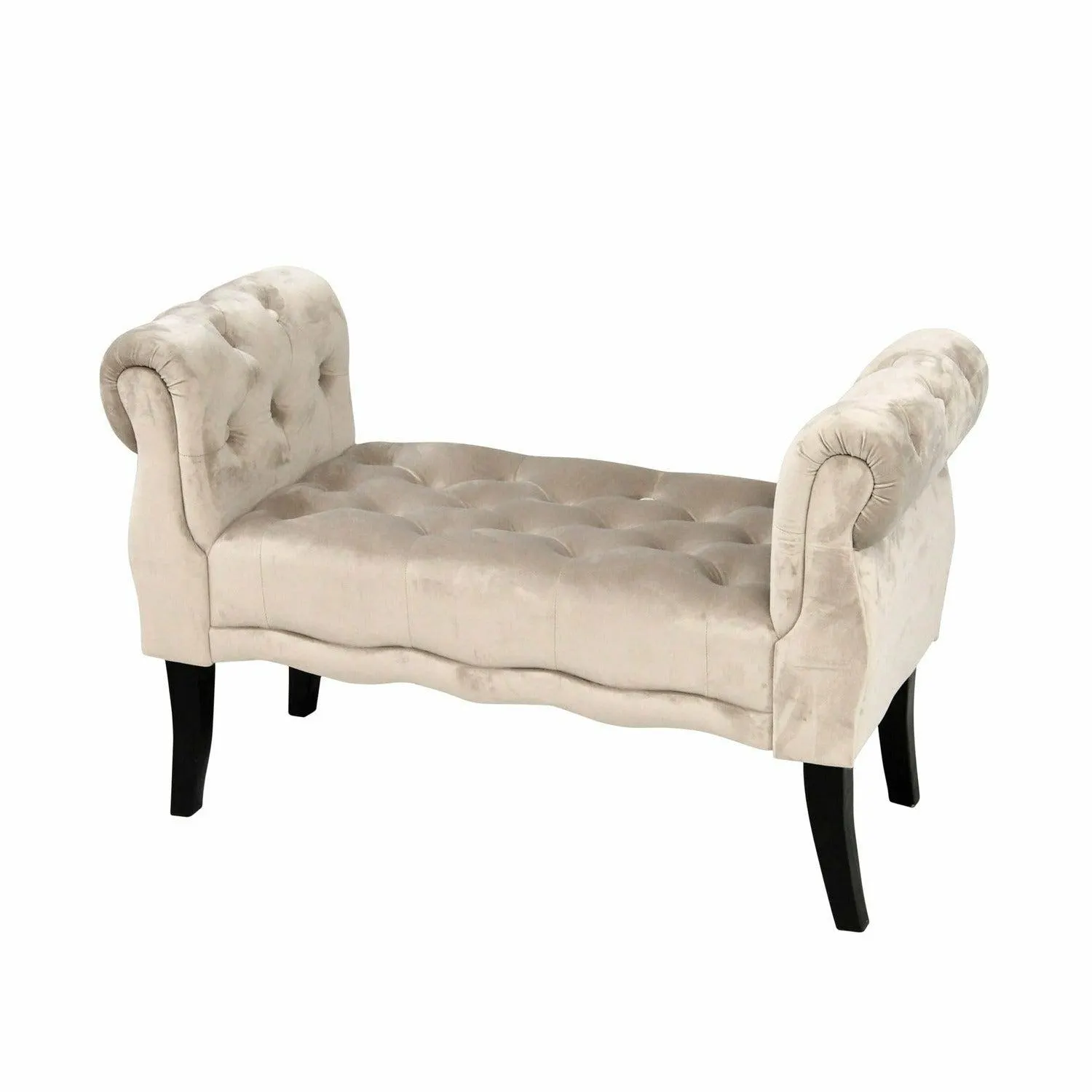 Panca camera da letto in velluto colore beige