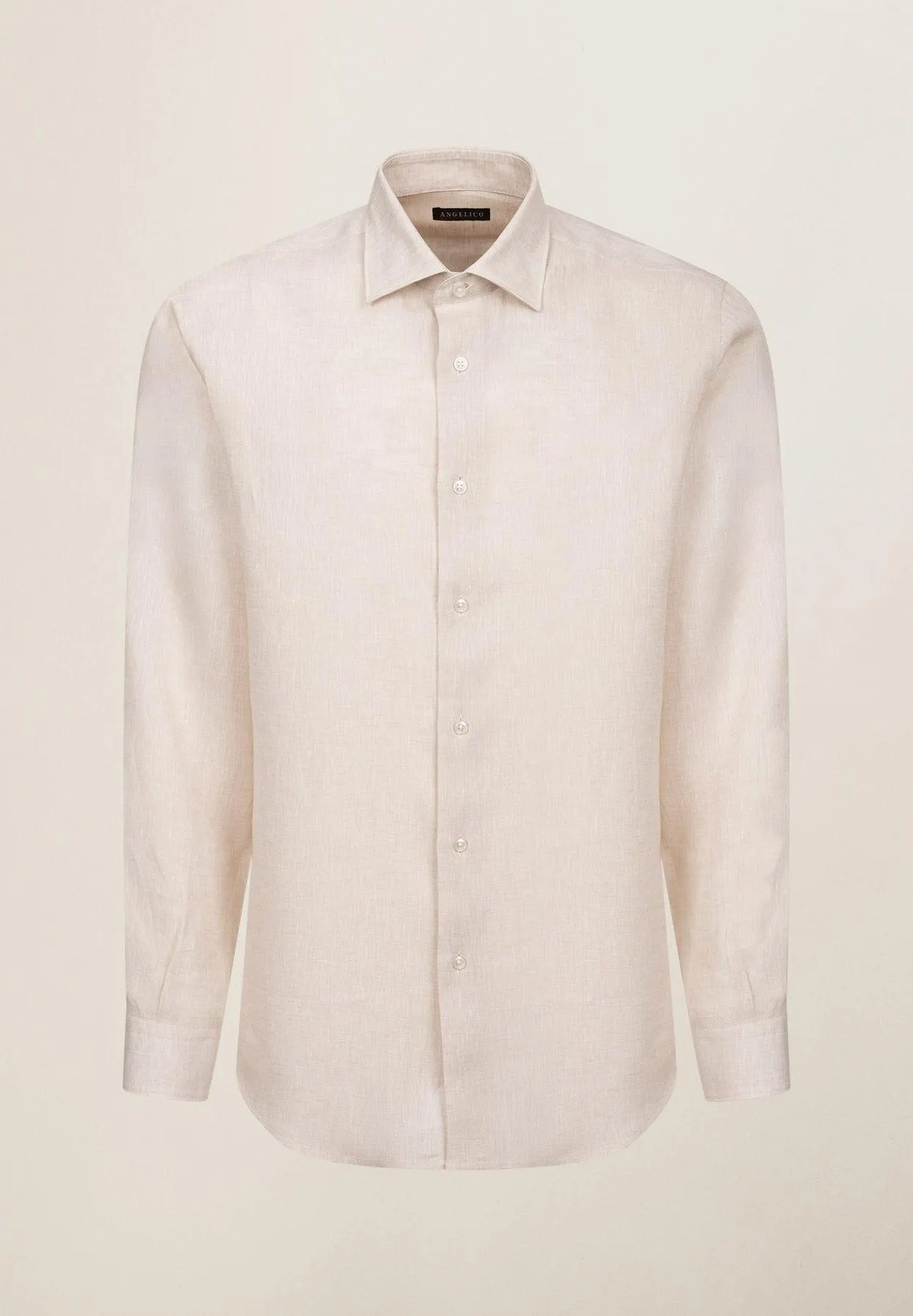 Camicia naturale lino custom fit