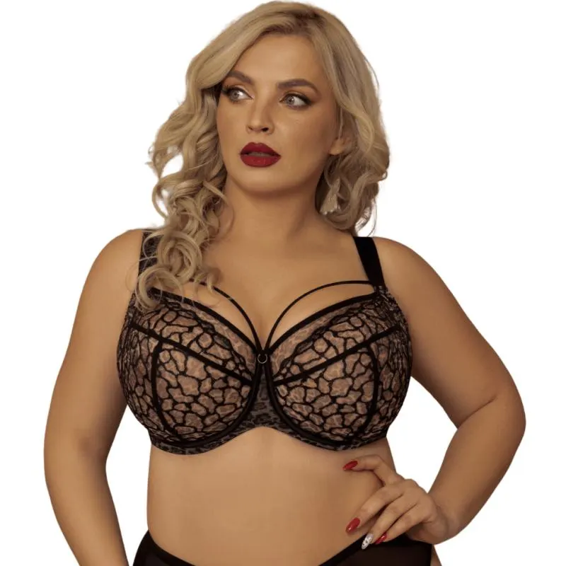KL-B-PANTHER-SOFTSIDESUPPORT-BLK - Reggiseno soft con ferretto supporto laterale - leopard