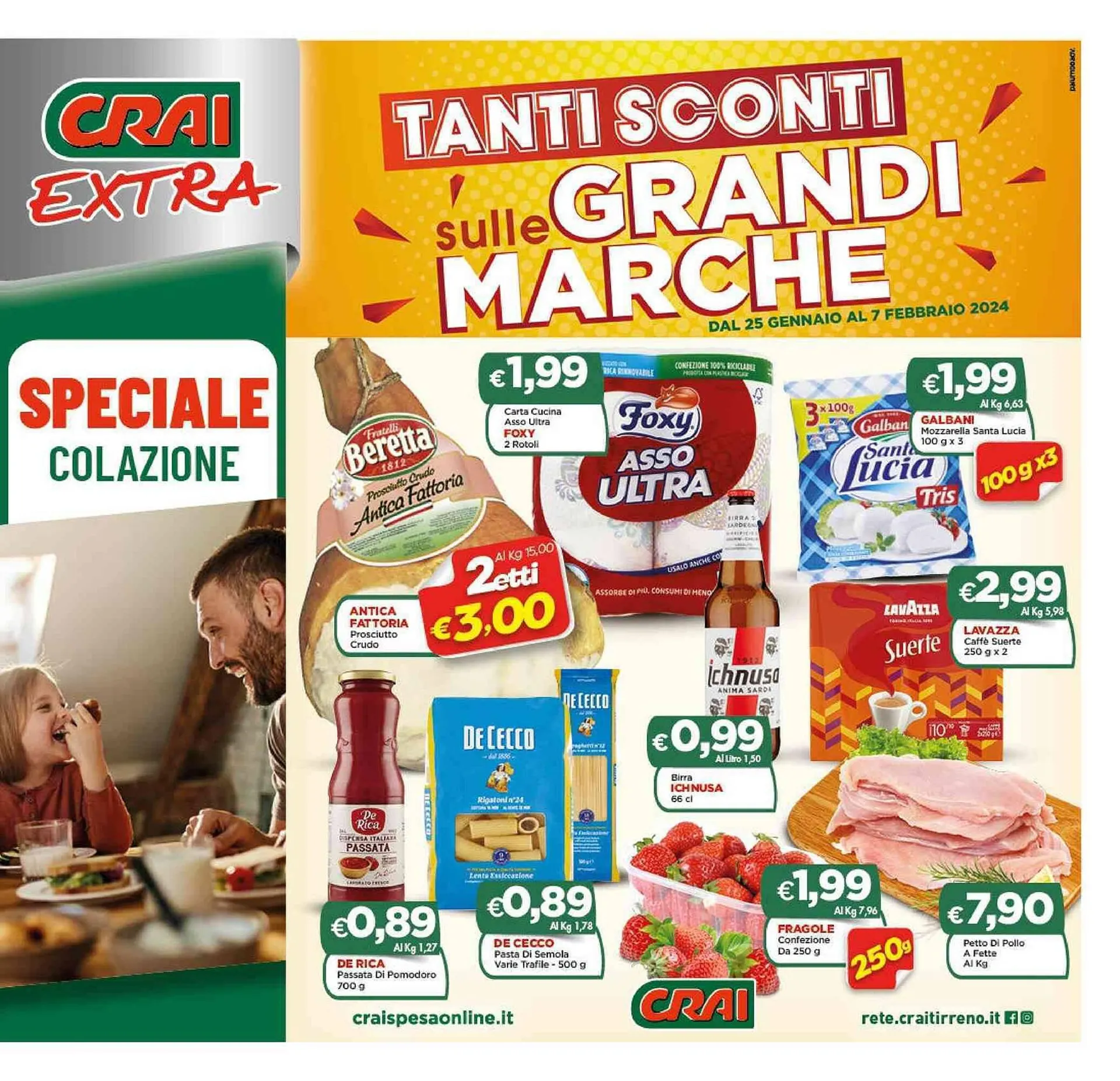 Volantino Crai extra da 25 gennaio a 7 febbraio di 2024 - Pagina del volantino 1