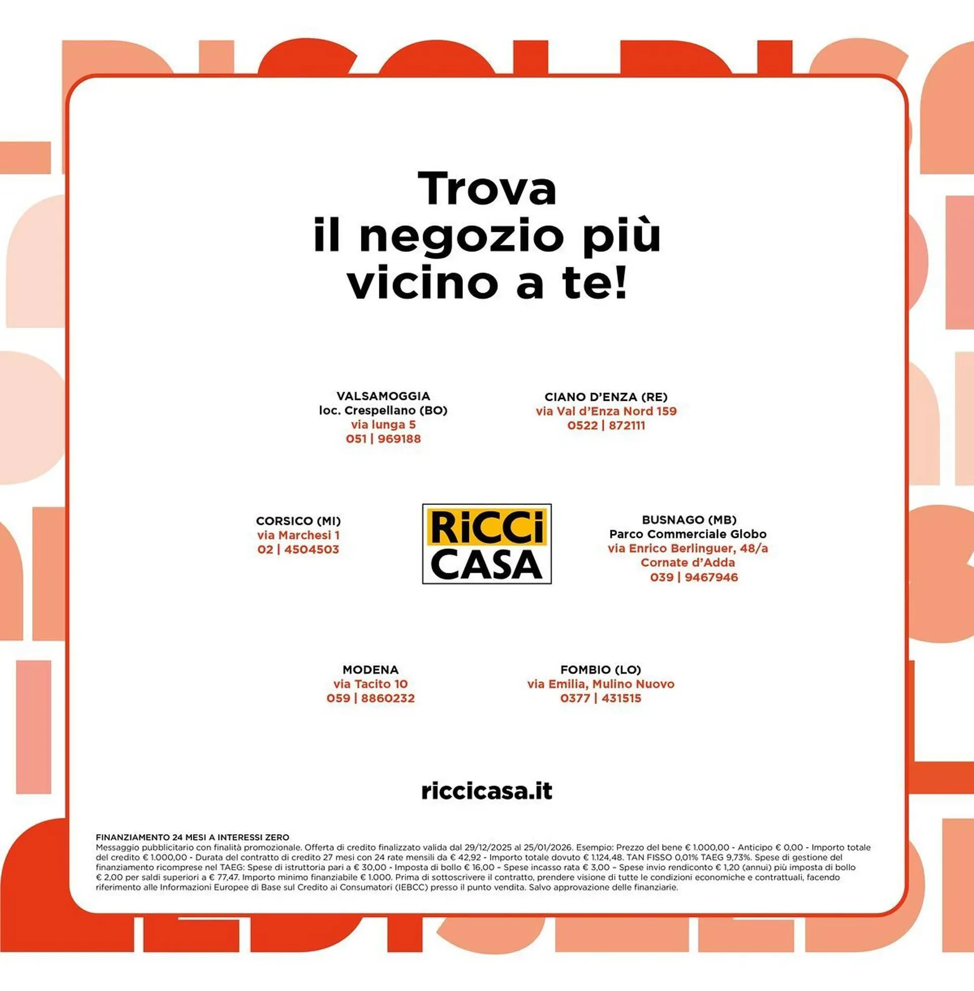 Volantino Ricci Casa da 3 gennaio a 25 gennaio di 2026 - Pagina del volantino 12
