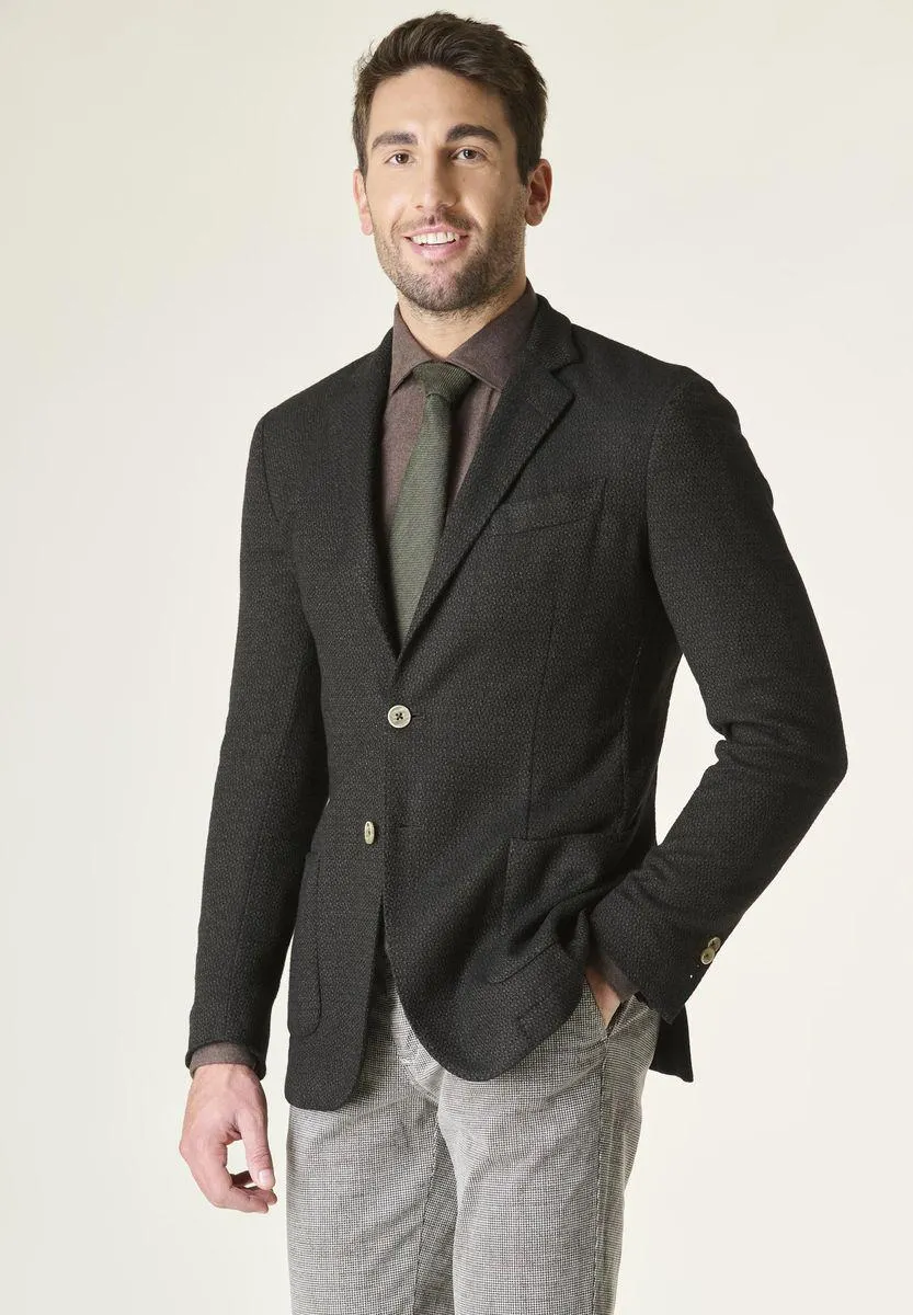 Giacca moro cotone-lana sfoderata armaturata custom