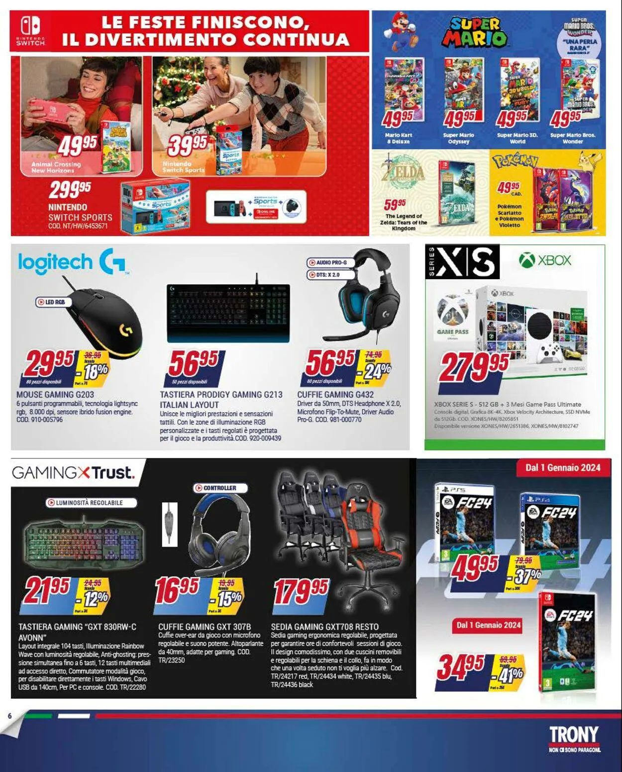 Trony - Palermo Volantino attuale da 27 dicembre a 17 gennaio di 2024 - Pagina del volantino 6