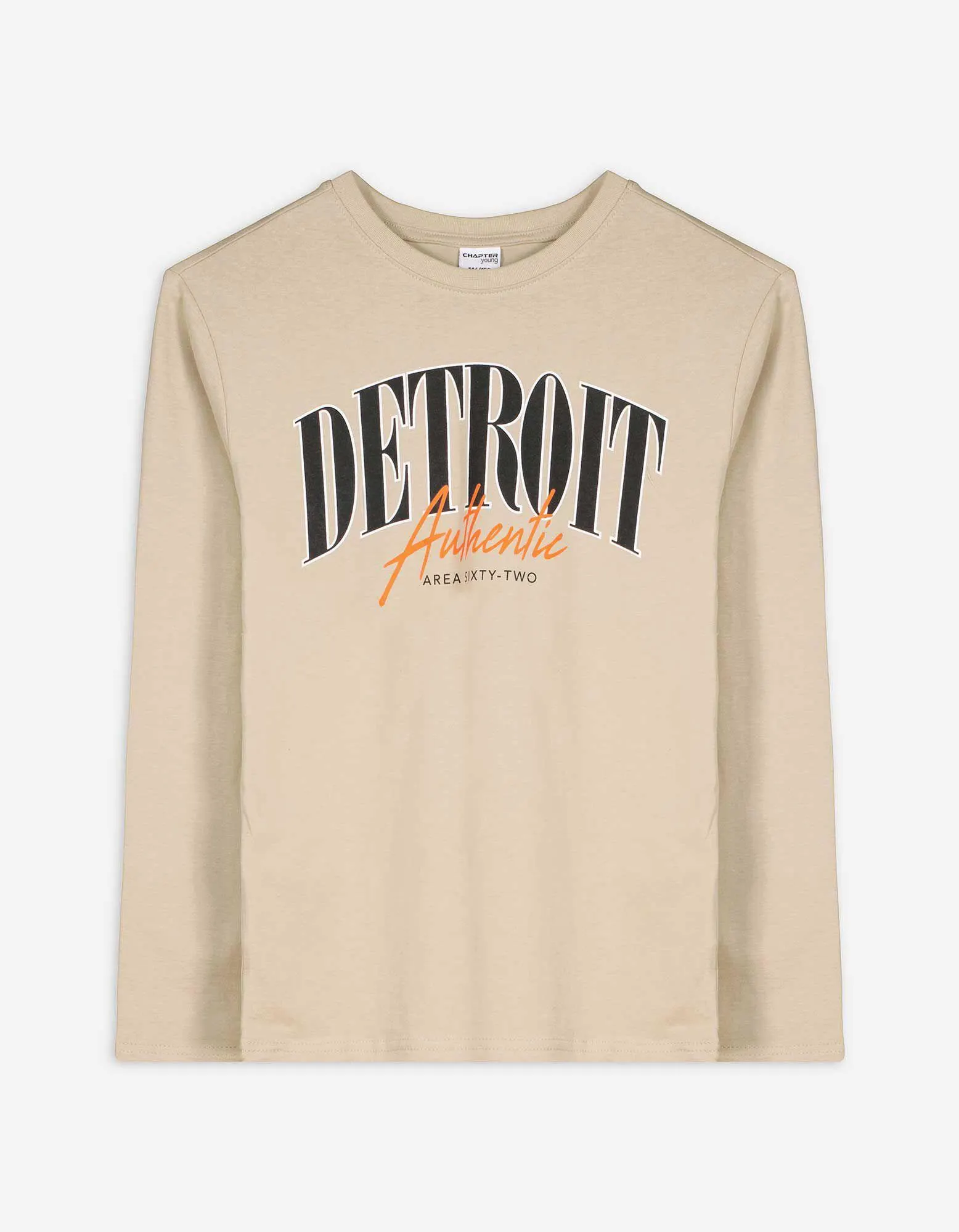 Langarmshirt - Frontprint - beige