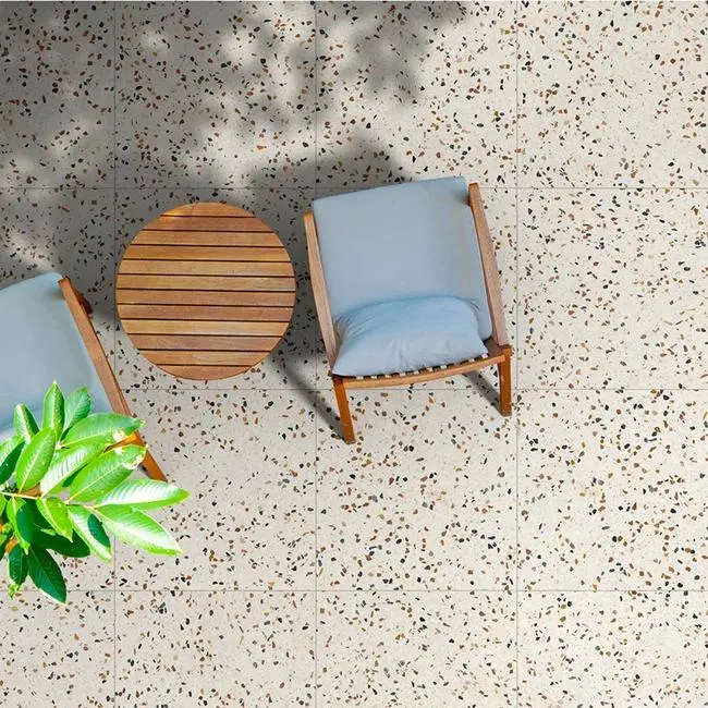 Piastrella da pavimento e rivestimento interno ed esterno rettificato Terrazzo in gres porcellanato opaco multicolore 60.6 x 60.6 cm Sp. 9 mm traffico intenso (pei 4/5) R10 1.5 mq