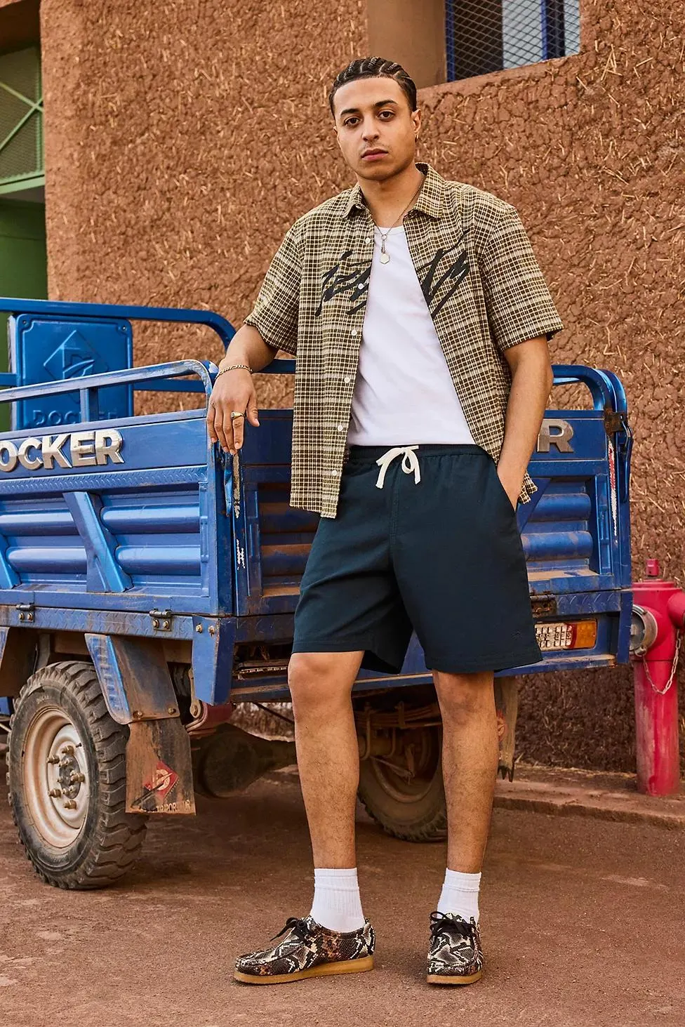 Pantaloncini in twill blu marino Ayker