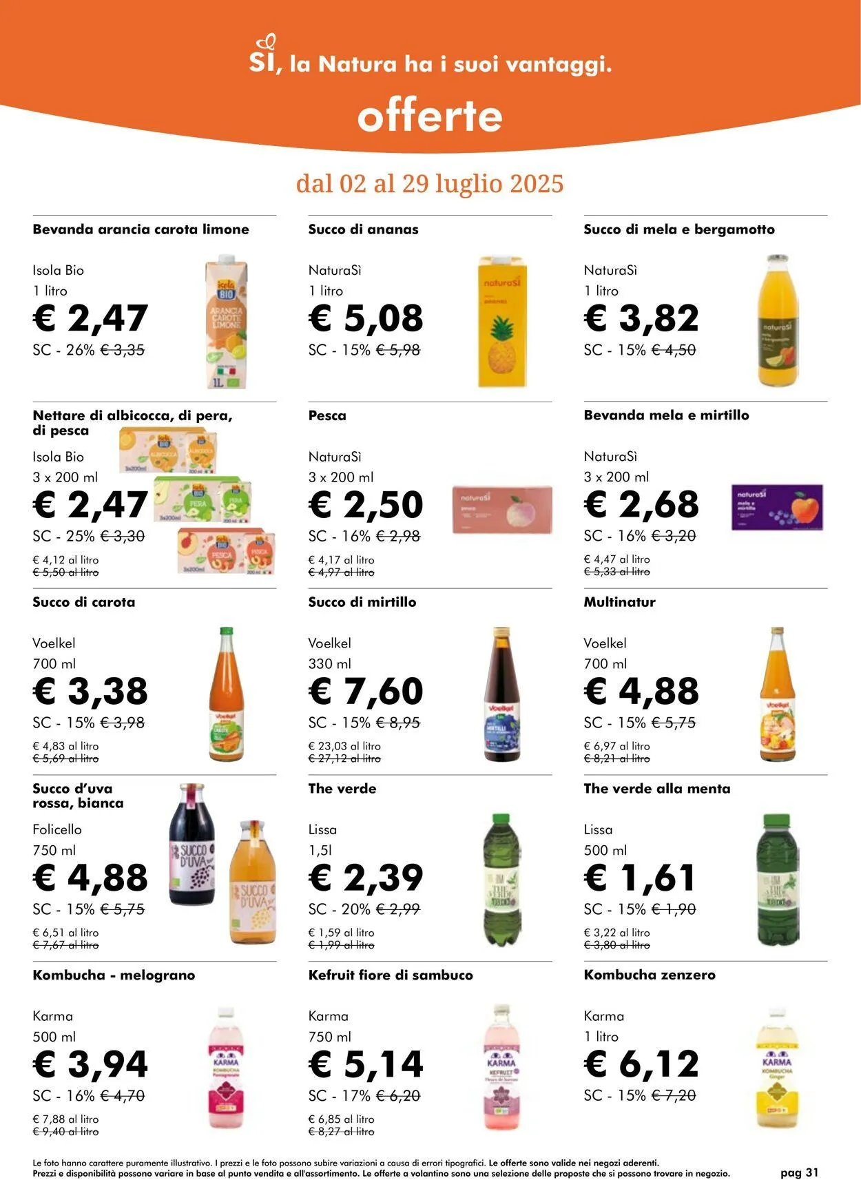 Natura Sì Volantino attuale da 31 luglio a 14 agosto di 2025 - Pagina del volantino 31