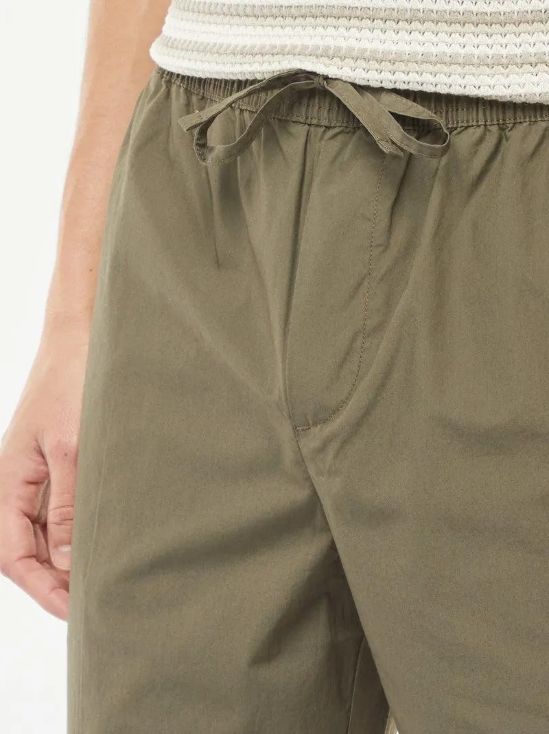 Pantaloni dritti con cintura elasticizzata - Kaki