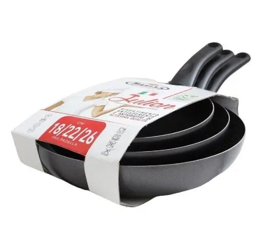 MAURY'S JULIEN SET TRIS DI PADELLE 18 + 22 + 26 CM ANTIADERENTI USATO COME NUOVO