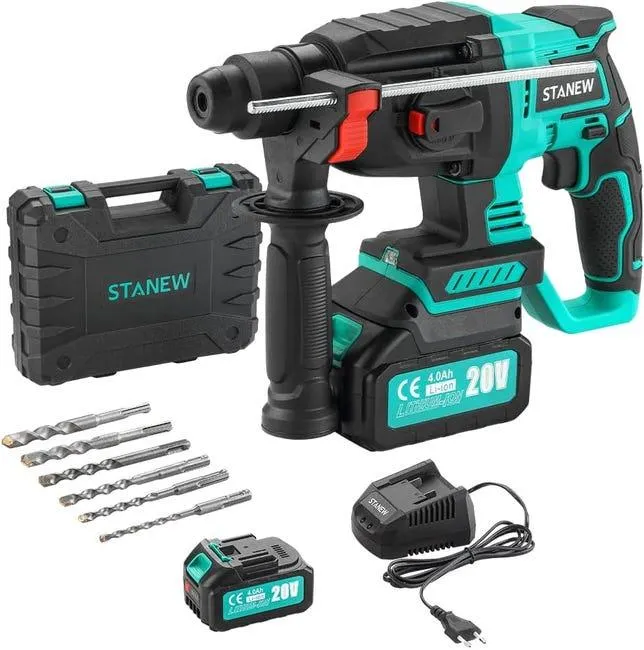 STANEW Trapano senza fili, 6x punte, Batteria 20V 4.0Ah