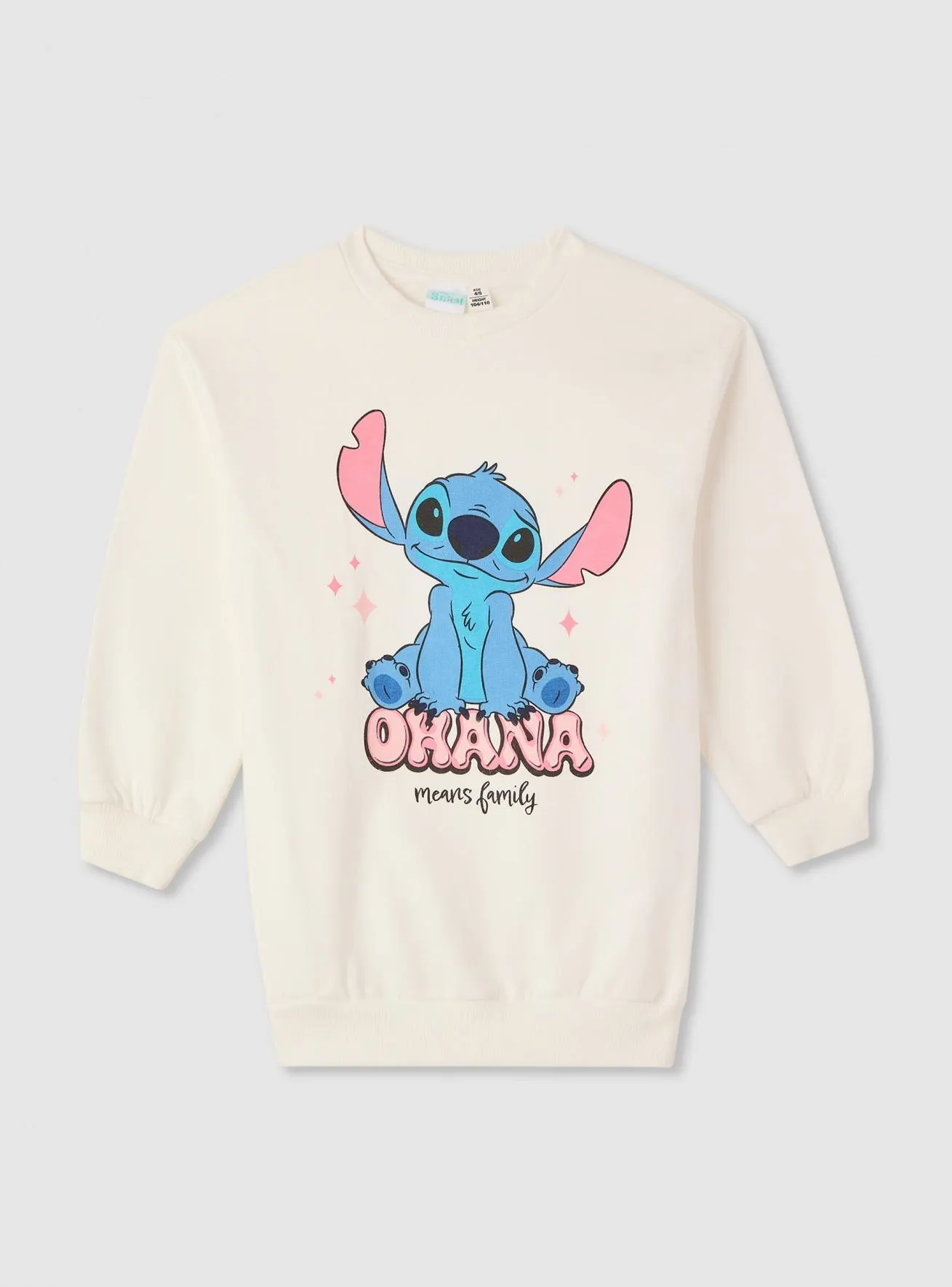 Vestito in felpa con stampa Stitch® Bianco lana