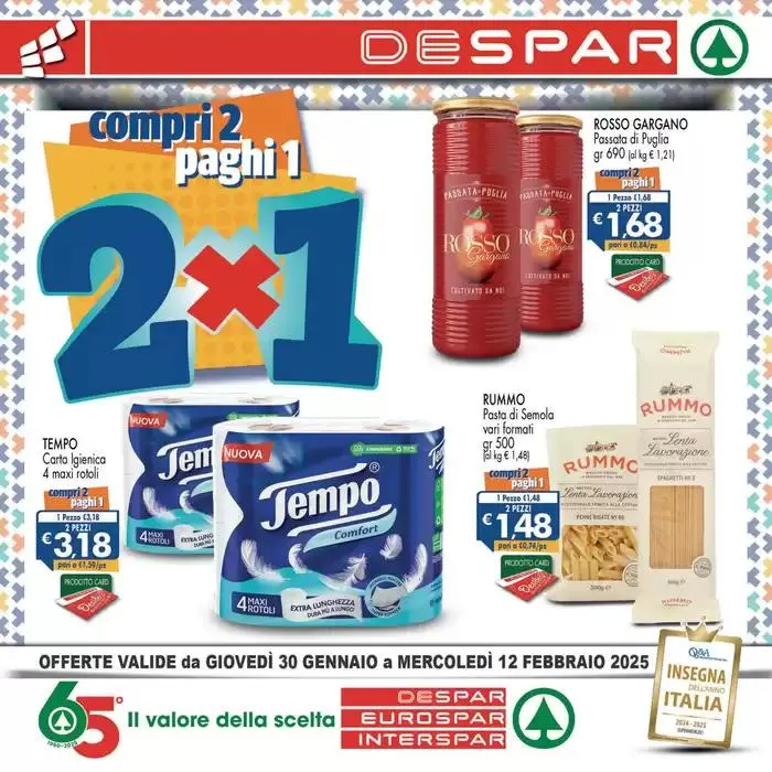 Compri 2 paghi 1  da 30 gennaio a 12 febbraio di 2025 - Pagina del volantino 1