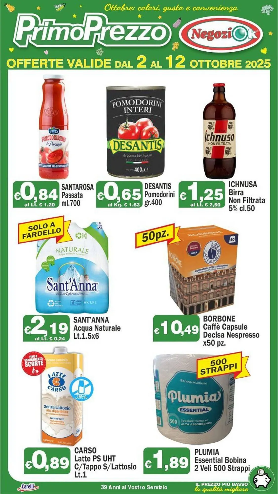 Volantino Primo Prezzo da 2 ottobre a 12 ottobre di 2025 - Pagina del volantino 1