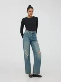 T-shirt basic maniche lunghe Nero