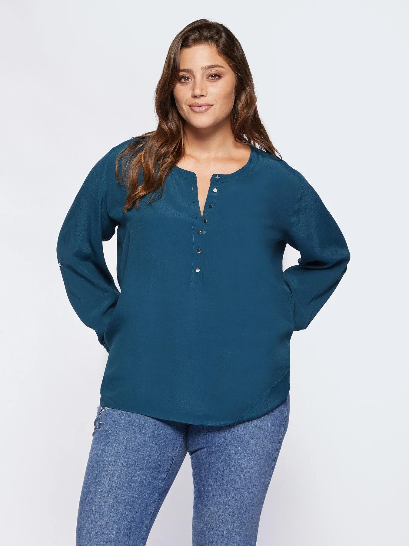 Blusa in viscosa ECOVERO™con bottoni