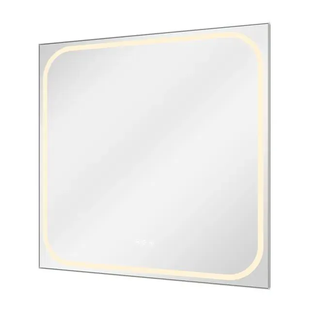 Specchio con illuminazione integrata bagno quadrato SENSEA L 80 x H 80 x P 3 cm grigio / argento