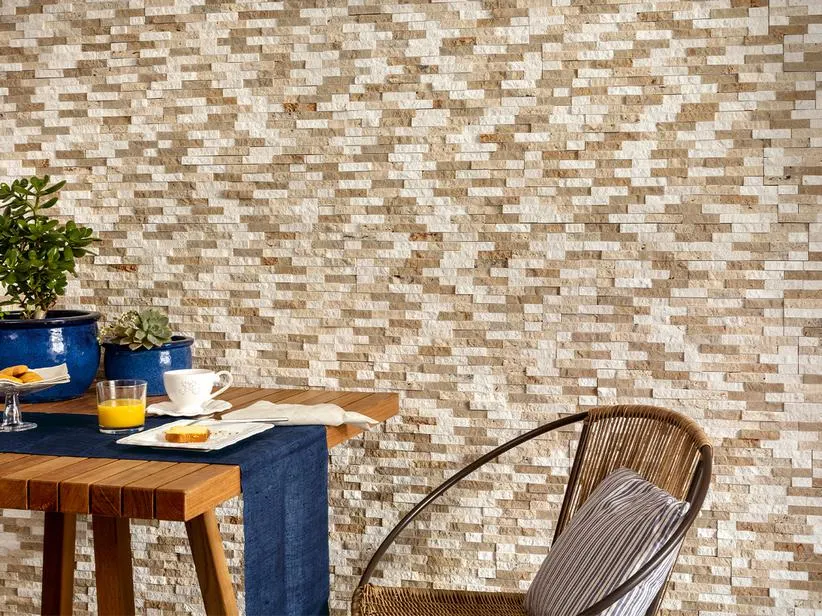 Rivestimento Trevi Mix 16X52 Muretto Pietra Naturale