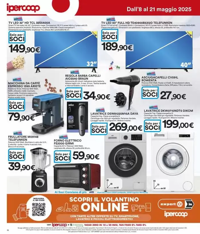 Grandi marche 30% 40% 50% da 8 maggio a 21 maggio di 2025 - Pagina del volantino 38