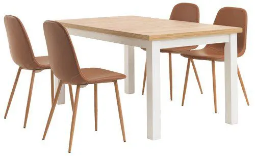 MARKSKEL Tavolo L150/193 cm + 4 JONSTRUP cognac/rovere