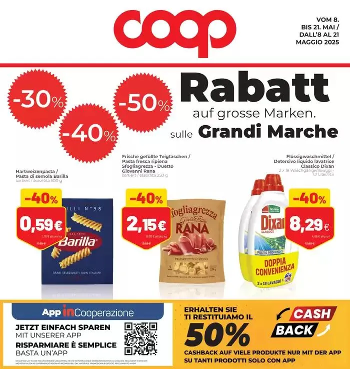 30% 40% 5% rabatt auf grosse marken da 8 maggio a 21 maggio di 2025 - Pagina del volantino 1