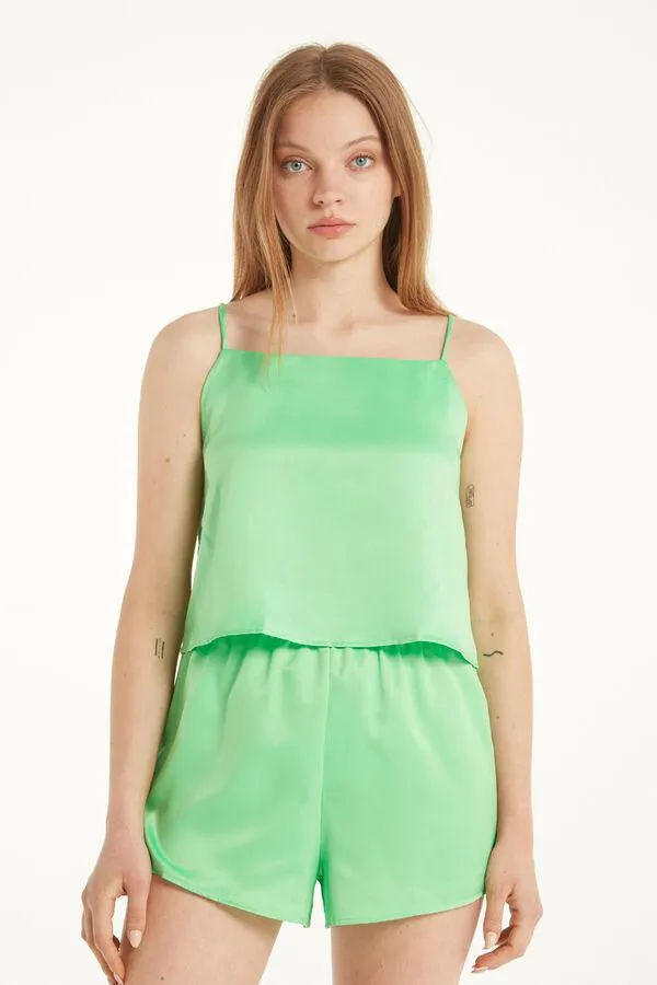 Pigiama Corto Senza Maniche Shiny Satin