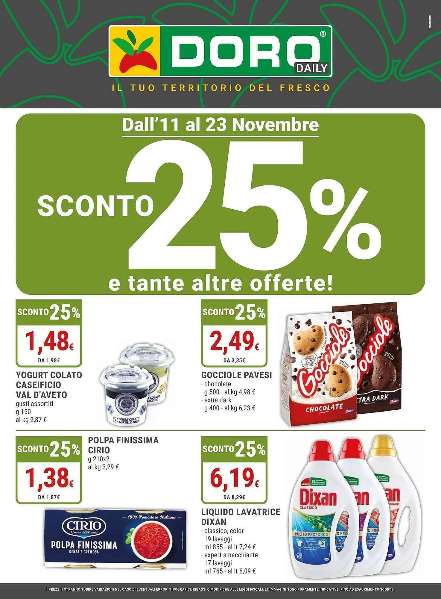 Volantino Doro Supermercati da 11 novembre a 23 novembre di 2025 - Pagina del volantino 1