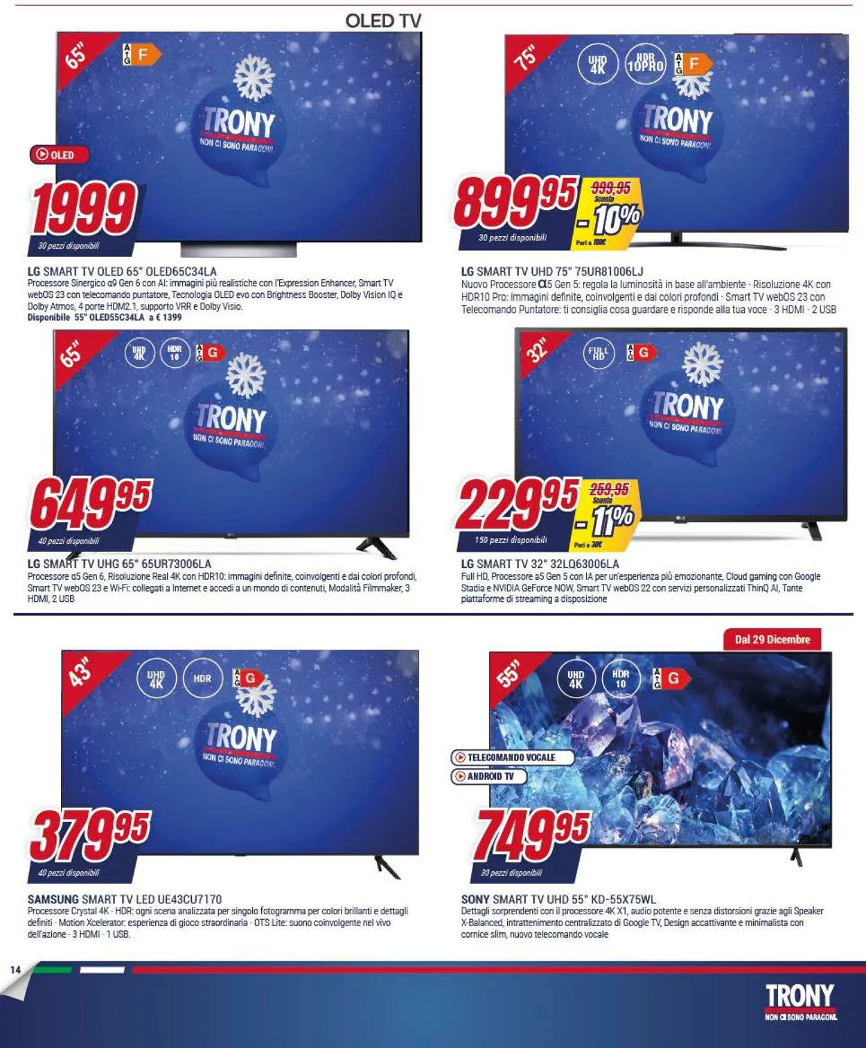 Trony - Palermo Volantino attuale da 27 dicembre a 17 gennaio di 2024 - Pagina del volantino 14