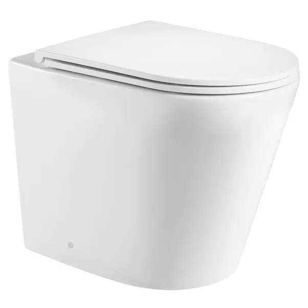 Vaso con sedile serie turin filo muro scarico multiplo in ceramica bianca senza brida